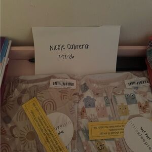 Little Sleepies zippy - Cream and Multicolor